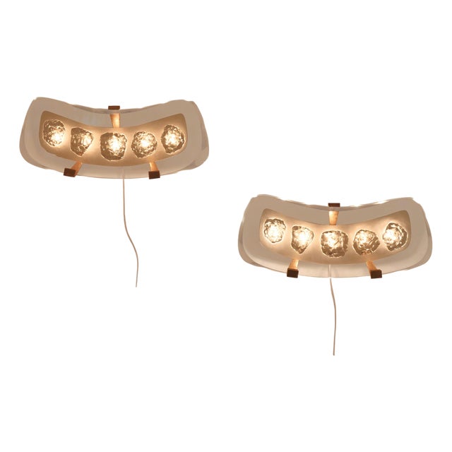 Wall Lights Model 1598 attributed to Max Ingrand for Fontana Arte, Italy, 1956, Set of 2 For Sale