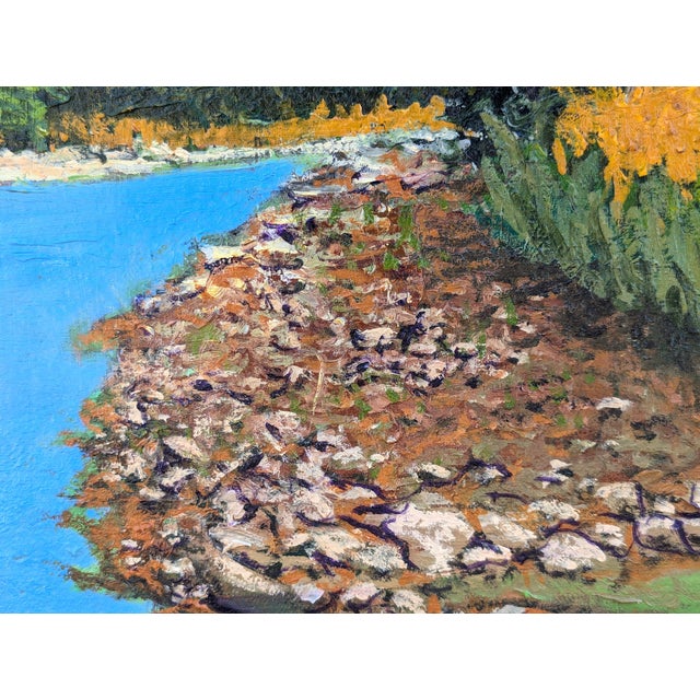 Contemporary realistic Texas landscape nature painting by Houston based artist Jerry Greenberg. The work features a bright...