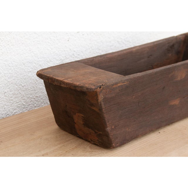 Rustic Long Rustic Wood Rectangular Bowl For Sale - Image 3 of 7