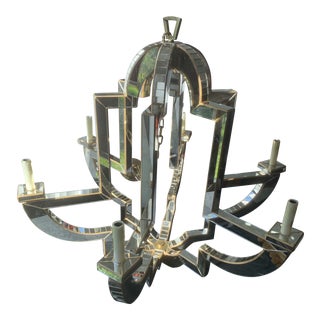 Visual Comfort Niermann Weeks Lido Large Mirror Brass Chandelier For Sale