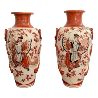Satsuma Vases, 1900s, Set of 2 For Sale