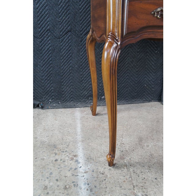 Brown Late 20th Century National Mt Airy French Provincial Louis XV Walnut Writing Desk W Mirror & Light For Sale - Image 8 of 15