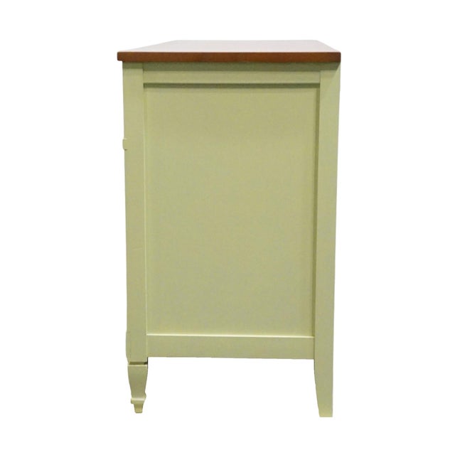 Bassett Furniture Ticino Collection Cream Painted 57" Double Dresser W. Solid Cherry Top 238-96-237 For Sale - Image 10 of 13