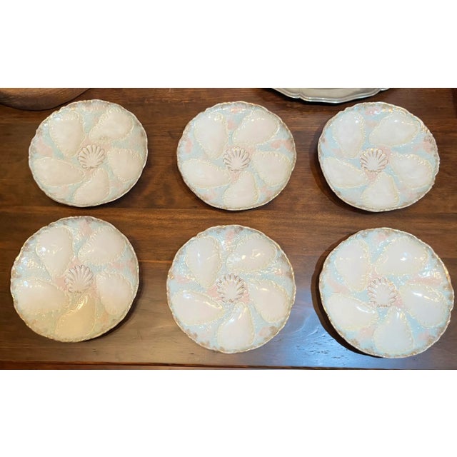 Ceramic Antique Ceramic Oyster Plates- Set of 6 For Sale - Image 7 of 7