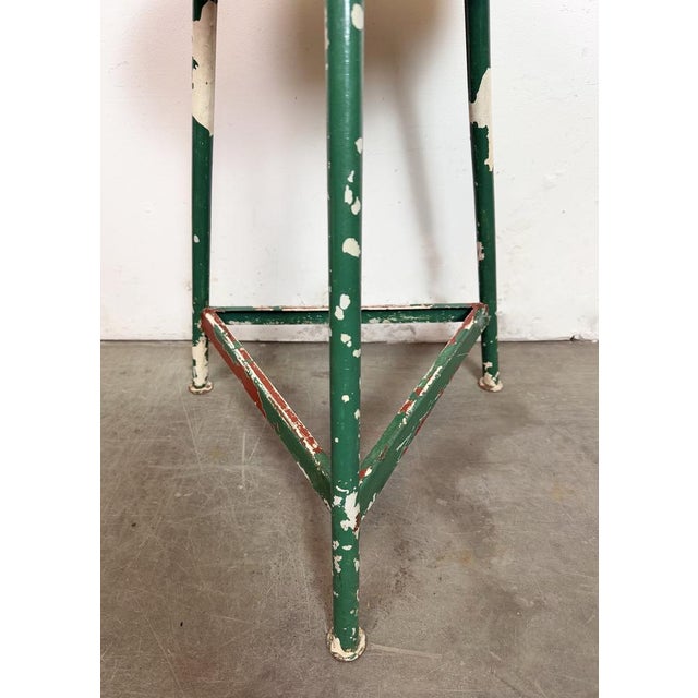 Wood Industrial Green Workshop Stool, 1960s For Sale - Image 7 of 17