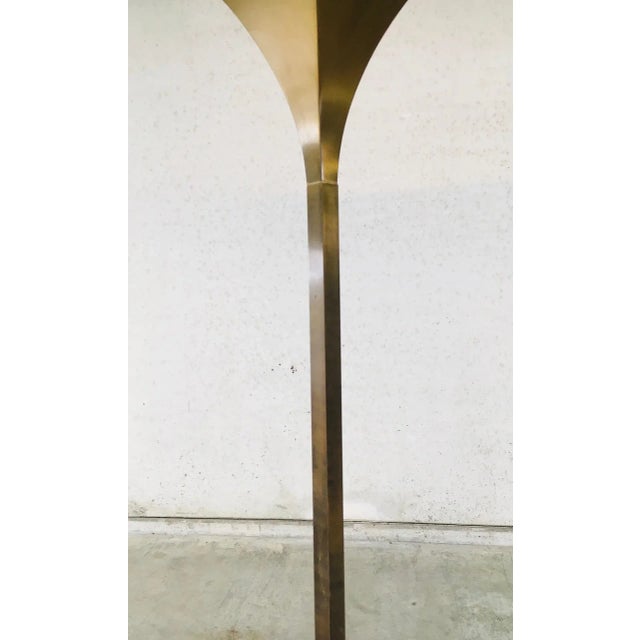 Postmodern Fluted Brass Torchiere Floor Lamp from Relco, Italy, 1980s For Sale - Image 4 of 18