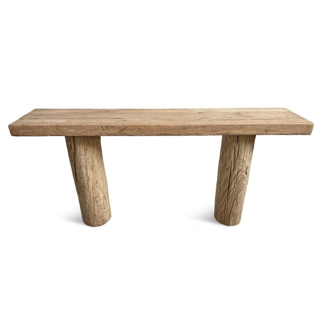 Crafted from reclaimed old sun-bleached elm wood, this console table showcases character, organic texture, and timeless...