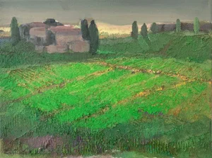 Katarzyna Zwolinska, Spring Tuscany, Mixed Media Painting, 2019