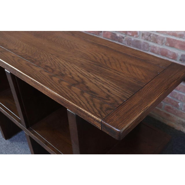 Pair of Vintage Modular Bookcases / Record Shelves in Stained Ash For Sale - Image 17 of 18