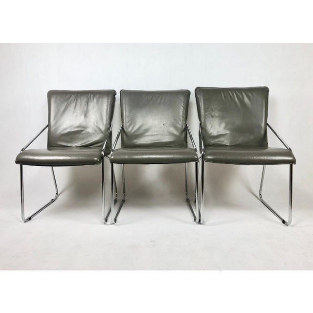 Mid-Century Tubular Steel Office Chair, 1960s, Set of 3 For Sale - Image 6 of 14