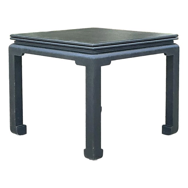 Vintage Coastal Extendable Grasscloth Game Table For Sale