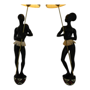 1950's Large French Mid Century Patinated & Signed Andre Carli Wall Sconces a - Pair