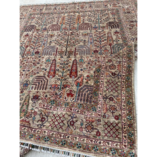 Beige Beige Persian Bakhtiari Design Weeping Willow Tree of Life Rug, 07'10 X 09'11 For Sale - Image 8 of 9