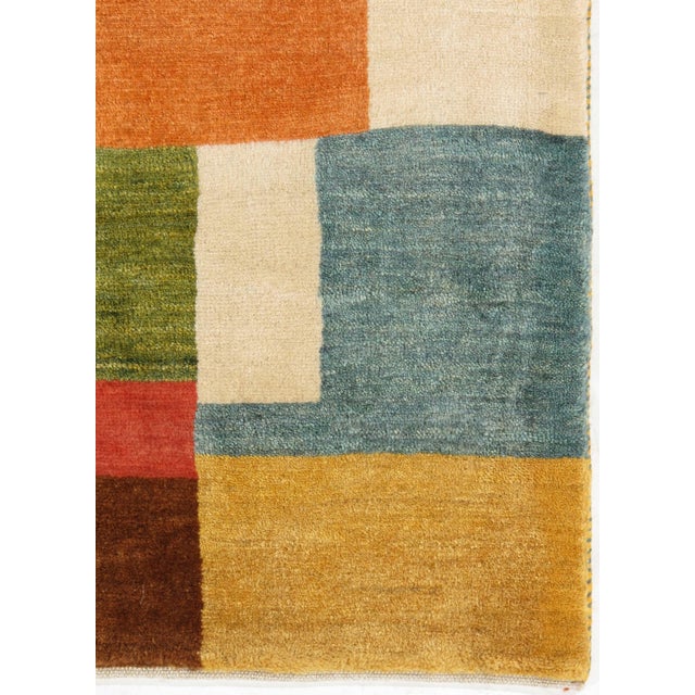 Tribal Vintage Hand-Knotted Persian Gabbeh Rug 3'2" X 4'10" For Sale - Image 3 of 5