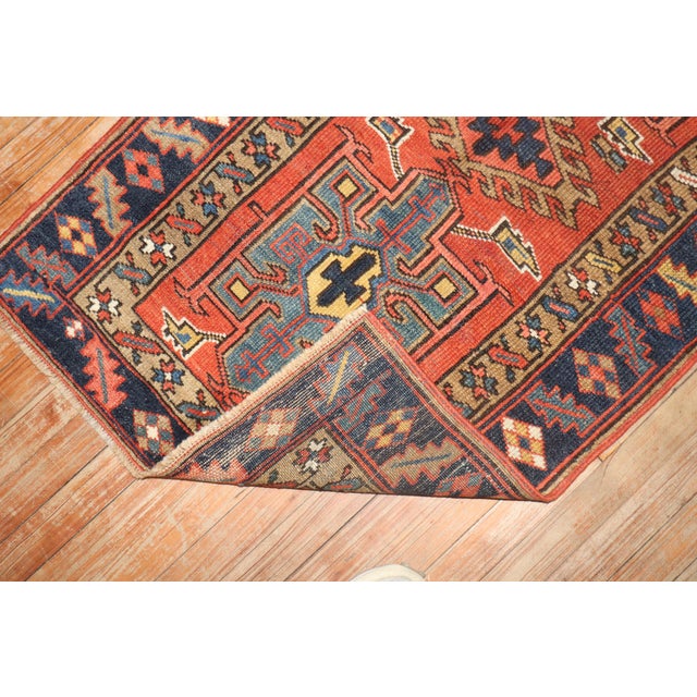Antique Zabihi Collection Persian Heriz Geometric Small Rug - 2'8" x 4'6" For Sale In New York - Image 6 of 8