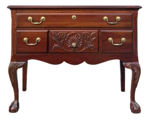 Vintage Pennsylvania House Chippendale Solid Cherry Ball & Claw 4 Drawer Lowboy or Sideboard