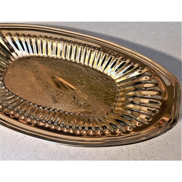 Vintage Gold Bread Tray or Cookies or Crackers For Sale - Image 4 of 11