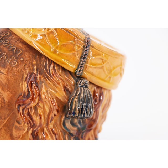 Brown 19th Century Bordallo Pinheiro Grotesque Head, Portuguese Palissy Ware, Earthenware For Sale - Image 8 of 11