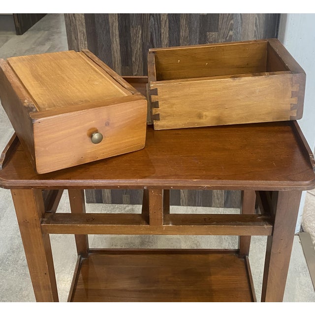 Wood Vintage Side Table in Cherry Wood, 1950s For Sale - Image 7 of 18
