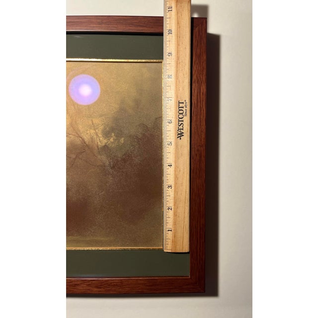 1950s Vintage Original Pastel Landscape Painting Signed & Framed With Museum Glass For Sale - Image 5 of 8