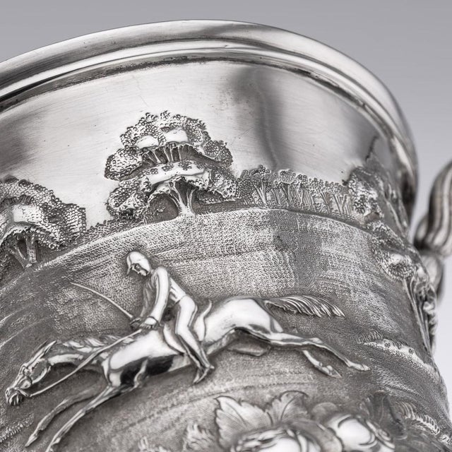 Metal Antique Indian Colonial Silver Trophy Cup, 1860s For Sale - Image 7 of 18