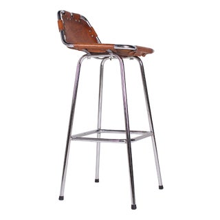 Vintage Leather Bar Stool, 1970s For Sale