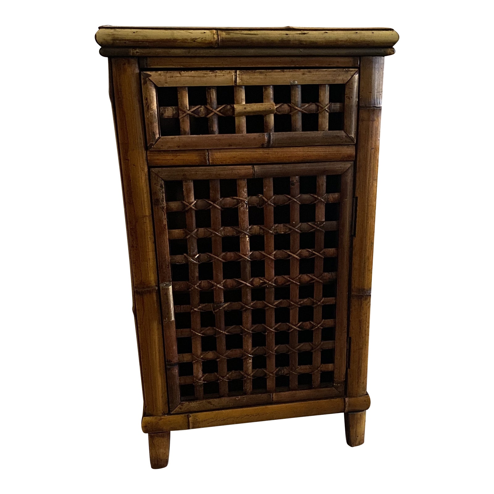 Vintage Faux Bamboo Nightstand Chairish