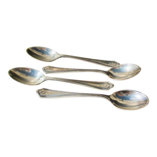 Silver-Plate Demitasse Spoons- a Set of 4 For Sale