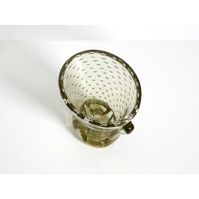 Vintage Light Green Mouth-Blown Murano Vase by Carlo Scarpa for Venini, 1960s For Sale - Image 9 of 18