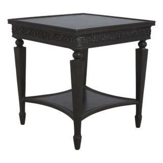 Theodore Alexander Bronze 2 Tier Square Etched Side Table For Sale