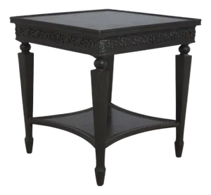 Theodore Alexander Bronze 2 Tier Square Etched Side Table