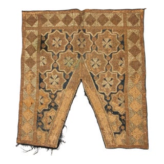 19th Century Islamic Art Ottoman Metallic Threads Arched Fragment Textile For Sale