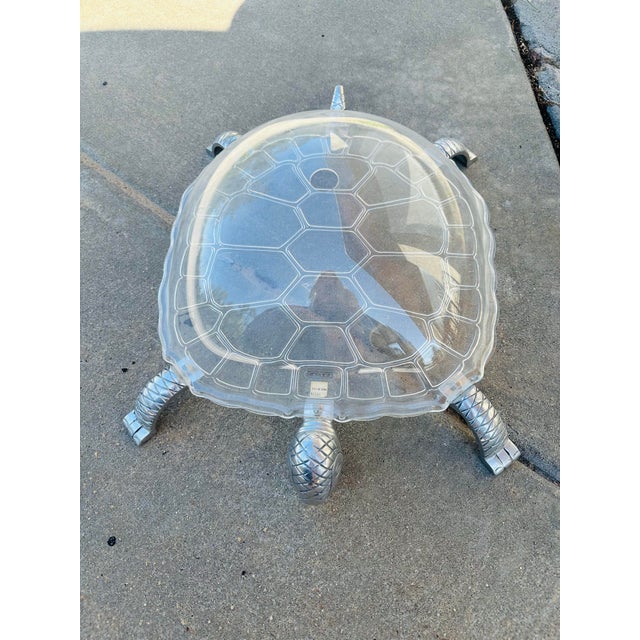 Coastal Vintage Turtle Serving Covered Tray For Sale - Image 3 of 4