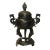 Chinese Oriental Dark Brown Bronze Metal Incense Burner Display For Sale