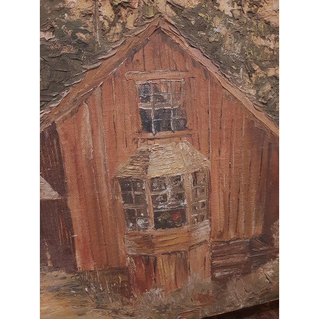 Landscape Farm Barn Signed Oil Painting For Sale - Image 4 of 7