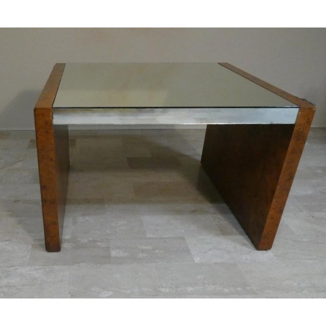 Italian Briar Wood and Mirror Coffee Table, 1970s For Sale - Image 4 of 10
