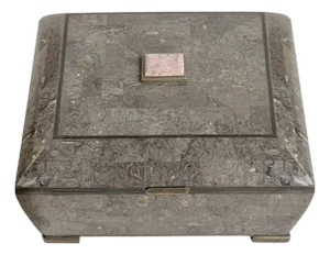 Maitland Smith Tessellated Stone Brass Jewelry/Dresser Box, 1980