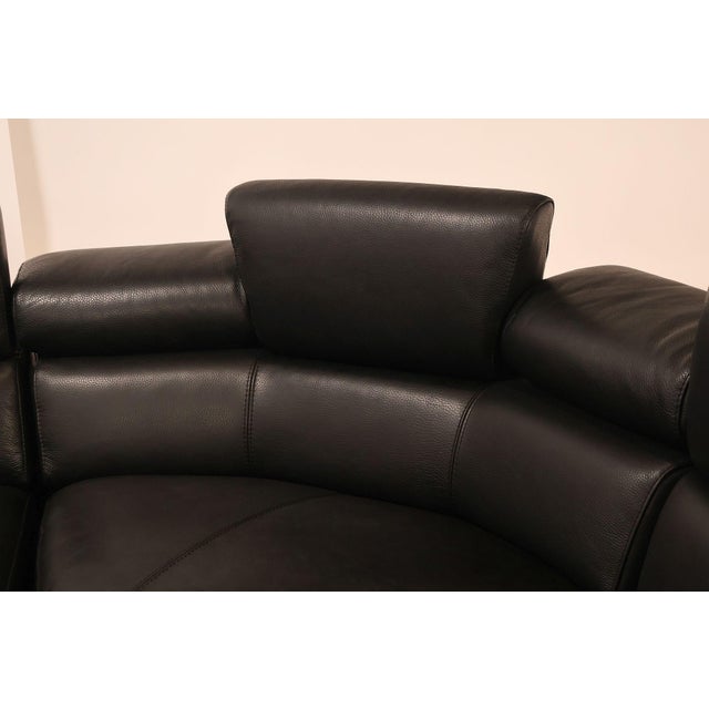 Italian Homes Contemporary Black Leather Sectional Sofa For Sale - Image 4 of 18