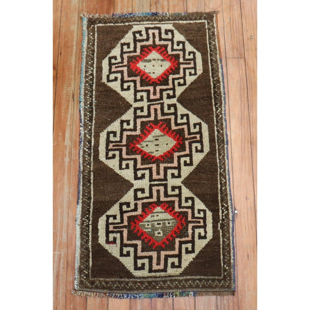 Rustic Pair of Brown Turkish Anatolian Rugs For Sale - Image 3 of 6