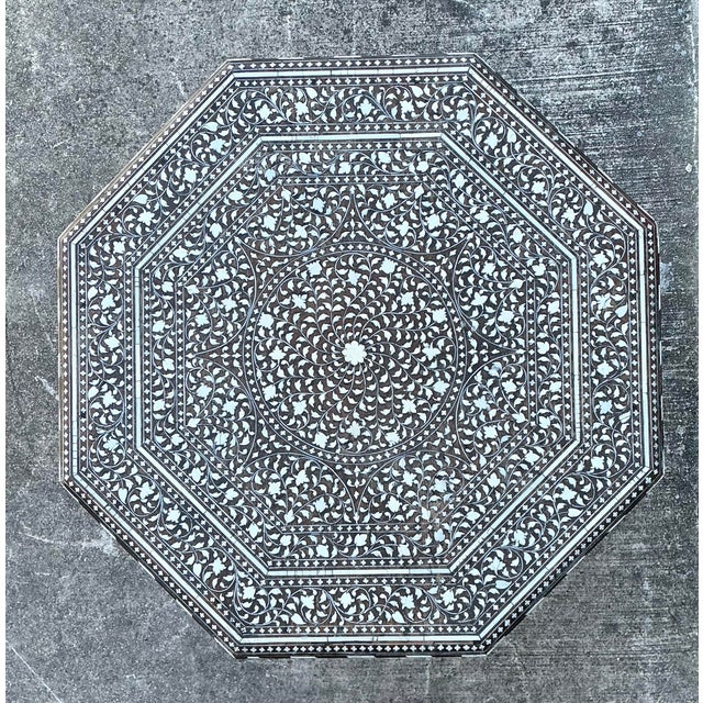 Vintage Boho Octagon Inlay Table For Sale - Image 4 of 12