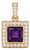 Amethyst Square Pendant | Purple Gemstone Necklace | February Birthstone Gift | Dainty Statement Pendant for Woman For Sale