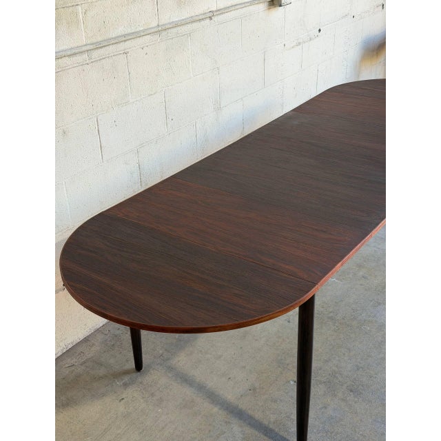 1960s Rosewood Dining Table Extendable Draw Round Leaf Denmark Mid-Century Modern 1960s For Sale - Image 5 of 13