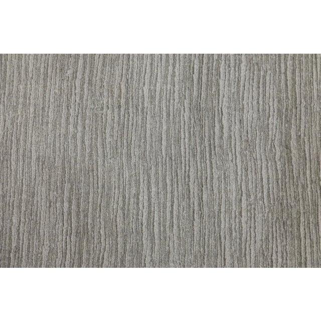 Modern Solid Grey Wool Area Rug – Minimalist Contemporary Neutral Japandi For Sale - Image 10 of 12