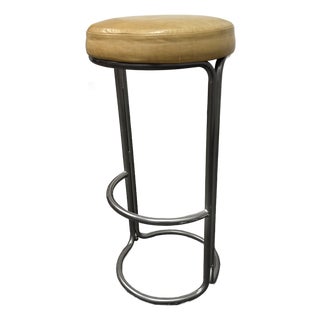 West Elm Cora Leather Counter Stool For Sale