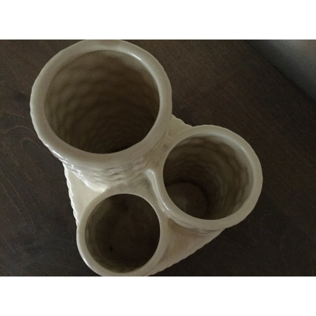 White Vintage White Ceramic 3 in 1 Basket Weave and Rope Motif Vase, Made in Japan For Sale - Image 8 of 11