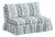 Capra Ruffle Settee in Linny Ikat Slate For Sale