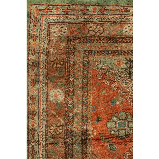 Early 20th Century Zabihi Collection Green Large Irish Donegal Rug - 13'2" x 14'9" For Sale In New York - Image 6 of 12