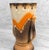 Mid-Century Art Deco Czech Pottery Orange Brown Mountain Glazed Vase For Sale - Image 6 of 9
