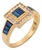 Levian Vintage Sapphire Diamond 18k Yellow Gold Ring, Size 6.75 For Sale
