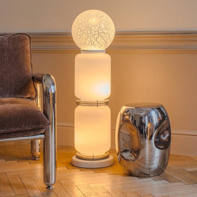 Silver Vintage Lamp by Enrico Tronconi For Sale - Image 8 of 8